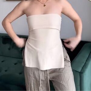 Viral Zara Strapless Zippered Top